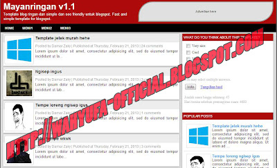 Download Template Mayanringan V1.1 (HTML5 SEO FAST)