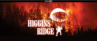 Higgins Ridge PBS documentary cover (smokejumper jumping into a forest fire)
