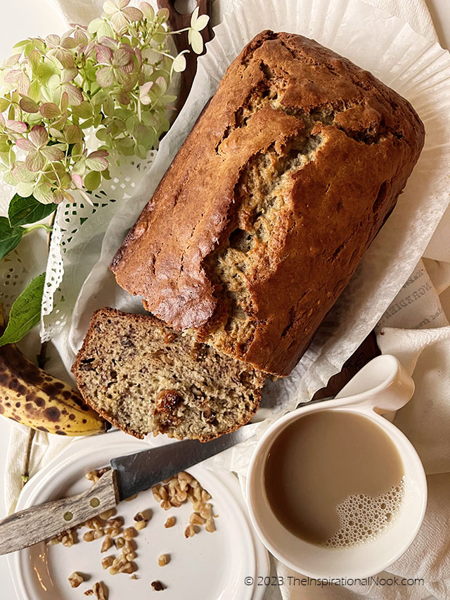 Banana rum loaf, banana bread rum recipe, banana bread 1 loaf, banana bread 9x5 loaf pan, banana loaf with 3 bananas, banana rum cake