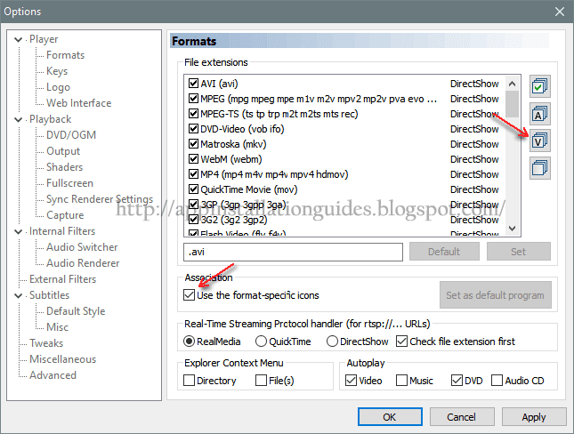 MPC-HC File Format Association