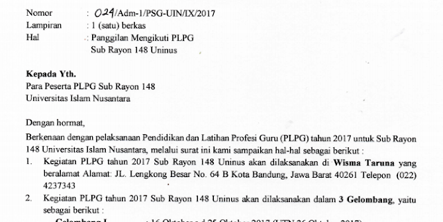 PENGUMUMAN PESERTA PLPG SERGUR 2017