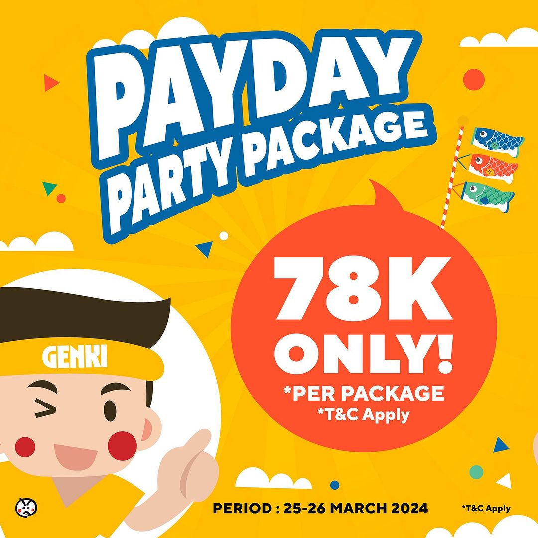 Promo GENKI SUSHI PAYDAY PARTY PACKAGE only IDR 78K