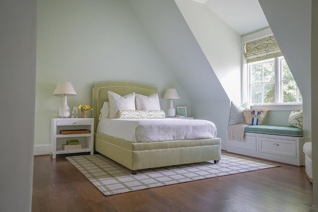 White And Sage Green Bedroom