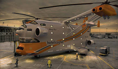 لأول مرة فندق طائر في الهواء : طائرة هليكوبتر بها فندق متكامل