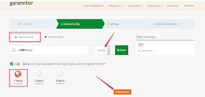 buy domain name in nigeria at garanntor web hosting company
