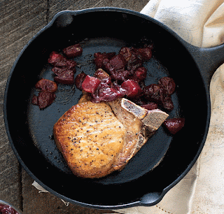 Berkshire pork chops with Stone fruit chutney