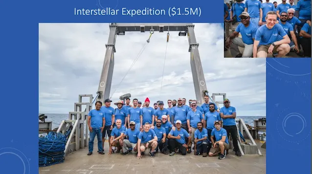 Foto da equipe da primeira expedição "interistelar" liderada pelo professor Loeb.