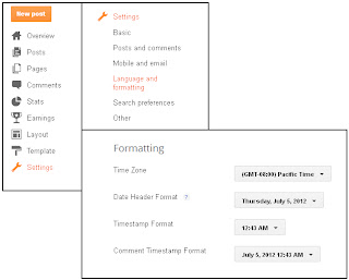 Change time and date format in blogger ScreenShot