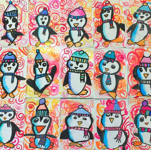 Cassie Stephens: In The Art Room: Penguins With First Grade