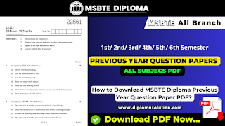 MSBTE Diploma Previous Year Question Papers MSBTE K scheme Previous Year Question papers