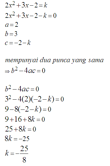 Matematik Tambahan: Persamaan Kuadratik