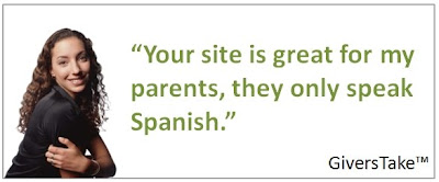 Givers Take Image, Your site is great for my parents, they only speak Spanish