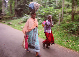Two old women walking