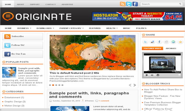 Originate Blogger Template