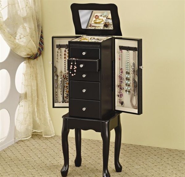 black jewelry armoire