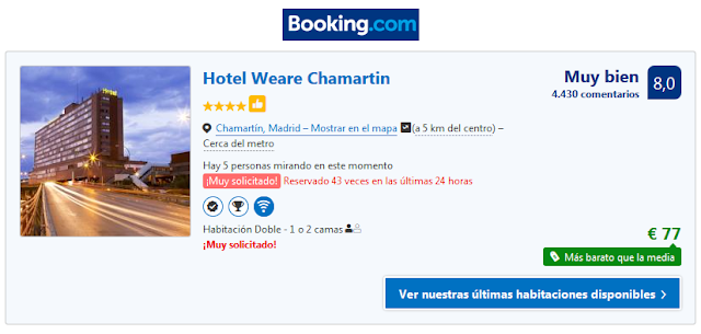 booking ofertas hotel weare chamartin