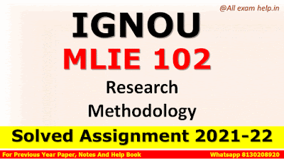 MLIE 102 Solved Assignment 2021-22