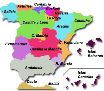 Las TIC en Primaria: COMUNIDADES AUTÓNOMAS DE ESPAÑA
