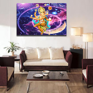 Ganesha Paintings Modern Art on Canvas