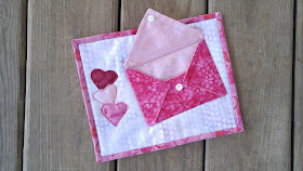 Island Batik Galentine Valentine Heart Envelope Mug Rug