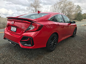 Rear 3/4 view of 2020 Honda Civic SI