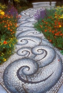stone walkway with a creative design and color combination