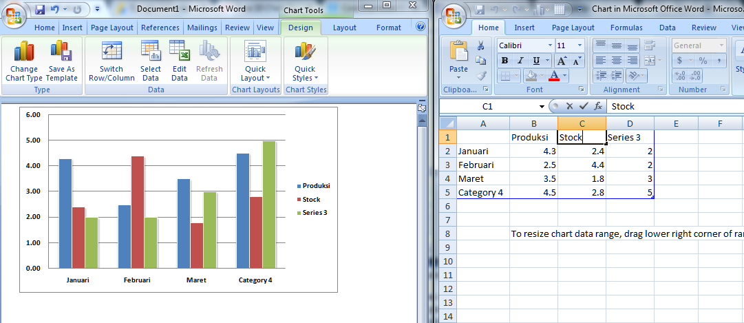 Cara Membuat Grafik Chart di Microsoft Word dan Excel