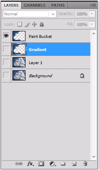 Layer Palette Gradient Paint Bucket