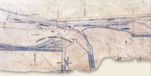 1859: Plan showing the line of the Grand Trunk Railway in the City of Toronto