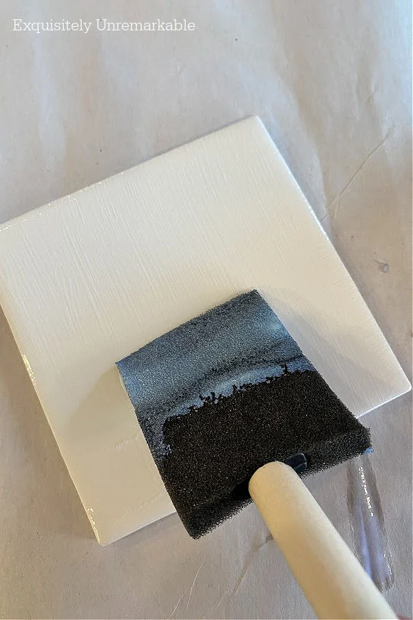 Applying Mod Podge With A Foam Brush