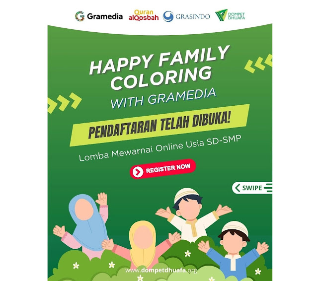 Ikuti Happy Family Coloring dengan Gramedia dan Dompet Dhuafa!