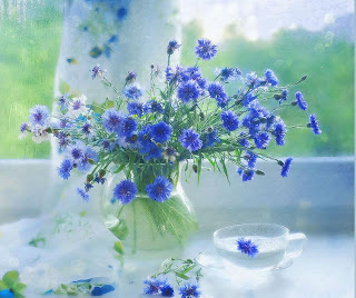 ramo de flores lilas Fotografias de jarrones de cristal