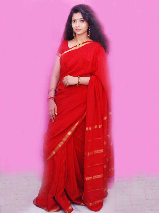 liya sree new red saree cute stills