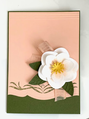 Petal Pink and Mossy Meadow card with