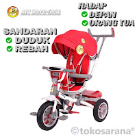 Sepeda Roda Tiga Anak Pacific PC5088 10 Bulan-5 Tahun Duduk Rebah Kursi Putar Setang Lipat Tricycle Stroller Folding Handlebar