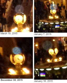 orbs on Grand Central clock