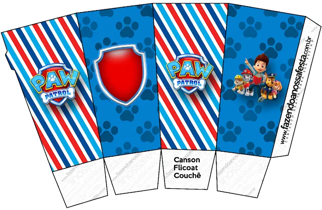 Paw Patrol Free Printable Pop Corn Box.