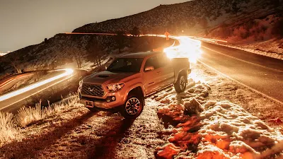 Long Exposure, Toyota Car, Night, Road