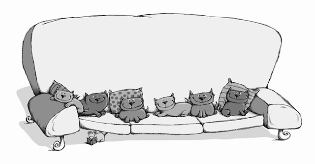 Kittens on a Sofa Christmas card idea