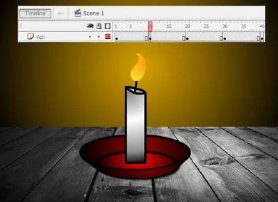 Tutorial Cara Membuat  Animasi Api Lilin Sederhana dengan Macromedia Flash 8