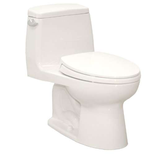 TOTO MS854114SG-01 Ultramax Elongated One Piece Toilet with Sanagloss, Cotton White