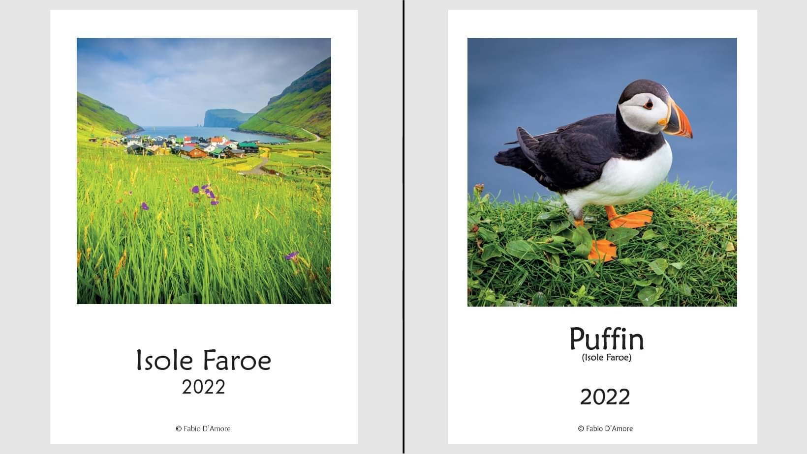 Copertine Calendari Isole Faroe e Puffin 2022