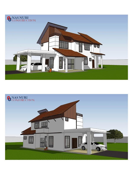 Pelan rumah 2 tingkat 5 bilik tidur 5 bilik air. Banglo 2714 kaki persegi