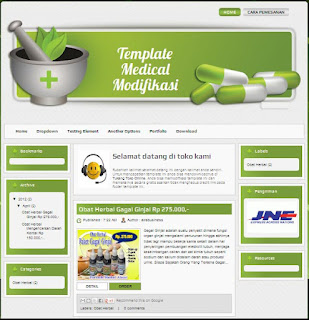 Blogger Template hasil modifikasi dari Template Medical