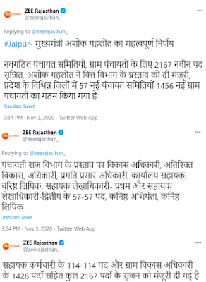 Rajasthan Gram Sevak Bharti 2020 Notification Date