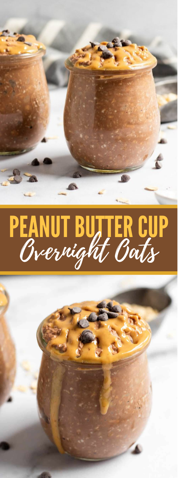 CHOCOLATE PEANUT BUTTER OVERNIGHT OATS #healthy #breakfast