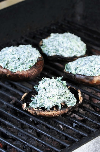 Filling Portabella Mushroom Caps with Spinach Dip Filling Image