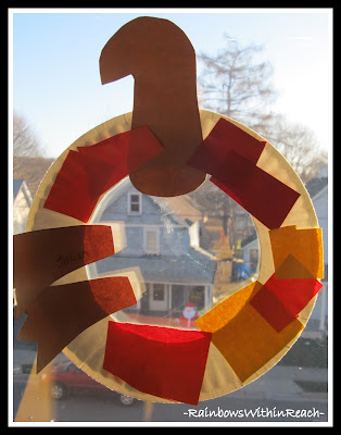 photo of: Turkey Wreath in Preschool (using paper plate) via RainbowsWithinReach