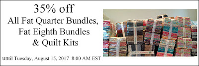 35% off all fat quarter bundles, fat eighth bundles & quilt kits