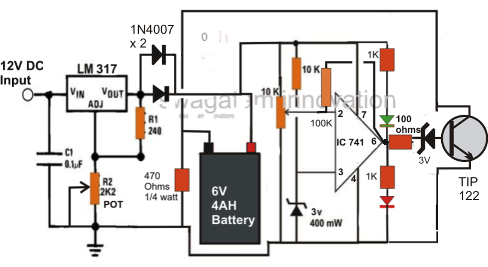 High Quality 6v Charger Circuit - Automatic Lead Acid Battery Charger Circuit Using Ic 555 Electronic Circuit Projects - High Quality 6v Charger Circuit